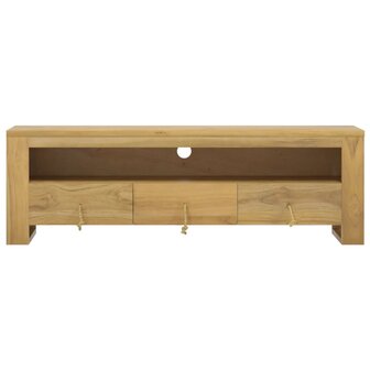 Tv-meubel 110x30x35 cm massief teakhout 3