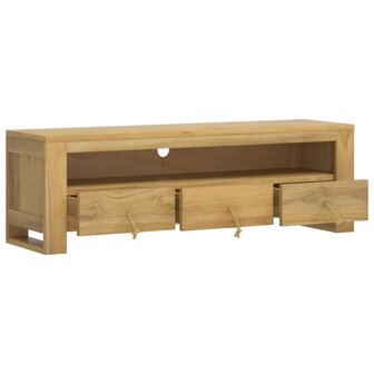 Tv-meubel 110x30x35 cm massief teakhout 4