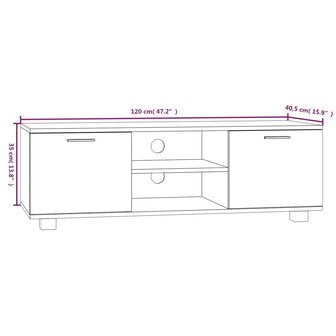 Tv-meubel 120x40,5x35 cm bewerkt hout wit 8