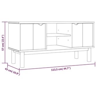 Tv-meubel OTTA 113,5x43x57 cm massief grenenhout 6