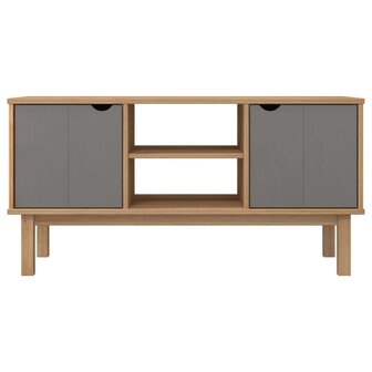 Tv-meubel OTTA 113,5x43x57 cm massief grenenhout bruin en grijs 3