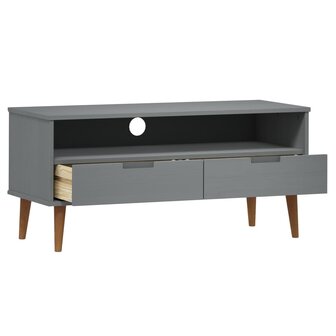 Tv-meubel MOLDE 106x40x49 cm massief grenenhout grijs 5