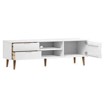 Tv-meubel MOLDE 158x40x49 cm massief grenenhout wit 5