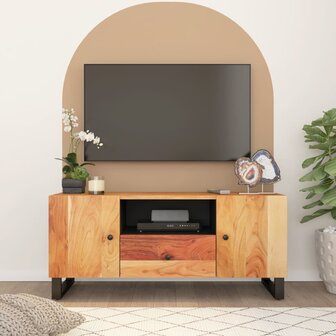 Tv-meubel 105x33,5x46 cm massief acaciahout en bewerkt hout 1