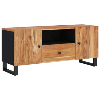 Tv-meubel 105x33,5x46 cm massief acaciahout en bewerkt hout 10