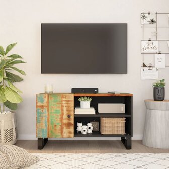 Tv-meubel 80x33x46 cm massief hout gerecycled en bewerkt hout 1