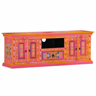 Tv-meubel 110x30x40 cm massief mangohout roze 1