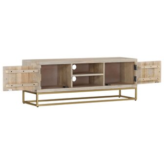 Tv-meubel 110x30x40 cm massief gebleekt mangohout 2