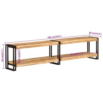 Tv-meubel 180x30x40 cm massief mangohout 7