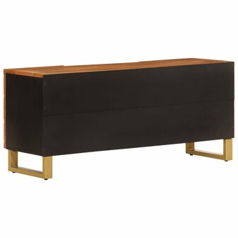 Tv-meubel 105x33,5x46 cm massief mangohout bruin en zwart 6