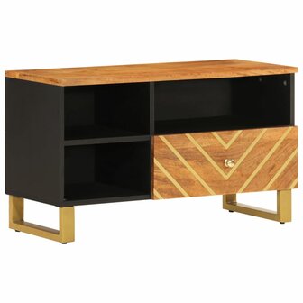 Tv-meubel 80x33,5x46 cm massief mangohout bruin en zwart 2