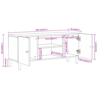 Tv-meubel 105x33x46 cm massief acaciahout 12