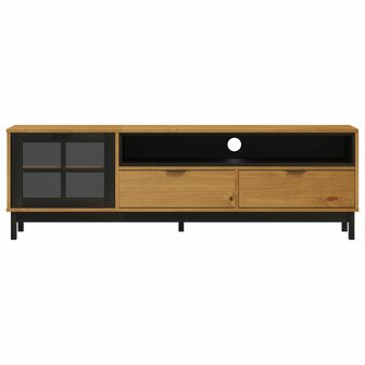 TV-meubel met glazen deur FLAM 158x40x50 cm massief grenenhout 5