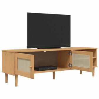 Tv-meubel SENJA 158x40x49 cm rattan-look grenenhout bruin 4