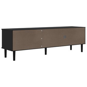 Tv-meubel SENJA 158x40x49 cm rattan-look massief grenen zwart 8