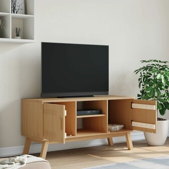 Tv-meubel OLDEN 114x43x57 cm massief grenenhout bruin 4