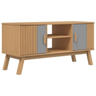 Tv-meubel OLDEN 114x43x57 cm grenenhout grijs en bruin 2