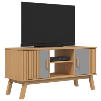 Tv-meubel OLDEN 114x43x57 cm grenenhout grijs en bruin 5