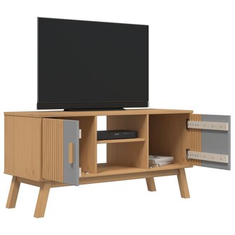 Tv-meubel OLDEN 114x43x57 cm grenenhout grijs en bruin 6