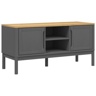 Tv-meubel FLORO 114x43x55 cm massief grenenhout grijs 2