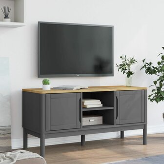 Tv-meubel FLORO 114x43x55 cm massief grenenhout grijs 3