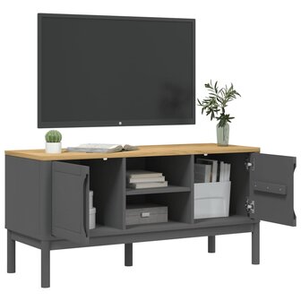 Tv-meubel FLORO 114x43x55 cm massief grenenhout grijs 4