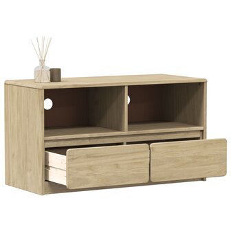 Tv-meubel SAUDA 99x43x55 cm massief grenenhout eikenkleurig 1