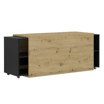 FMD TV-meubel 194,5x39,9x49,2 cm artisan eiken en zwart 2