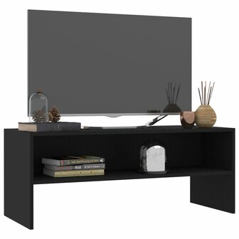 Tv-meubel 100x40x40 cm bewerkt hout zwart 3