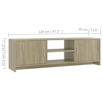 Tv-meubel 120x30x37,5 cm bewerkt hout sonoma eikenkleurig 9