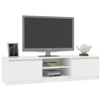 Tv-meubel 140x40x35,5 cm bewerkt hout wit 3