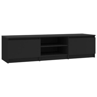 Tv-meubel 140x40x35,5 cm bewerkt hout zwart 2