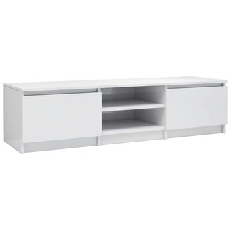 Tv-meubel 140x40x35,5 cm bewerkt hout hoogglans wit 2