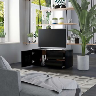 Tv-meubel 80x34x36 cm bewerkt hout zwart 3