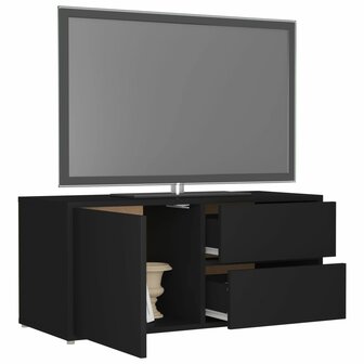 Tv-meubel 80x34x36 cm bewerkt hout zwart 5