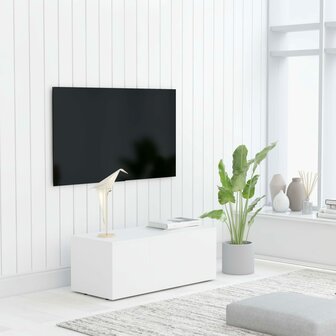 Tv-meubel 80x34x30 cm bewerkt hout wit 1