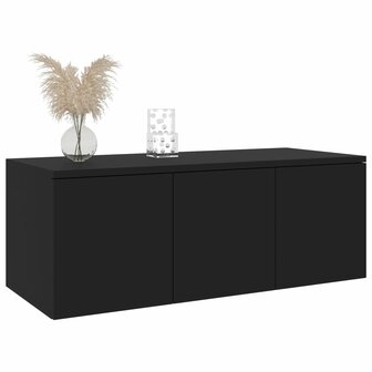 Tv-meubel 80x34x30 cm bewerkt hout zwart 3