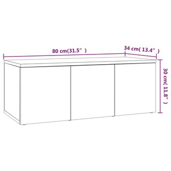 Tv-meubel 80x34x30 cm bewerkt hout betongrijs 9