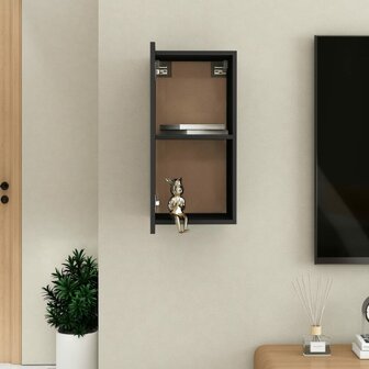 Tv-meubel 30,5x30x60 cm bewerkt hout zwart 11