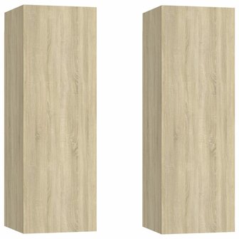 Tv-meubels 2 st 30,5x30x90 cm bewerkt hout sonoma eikenkleurig 2