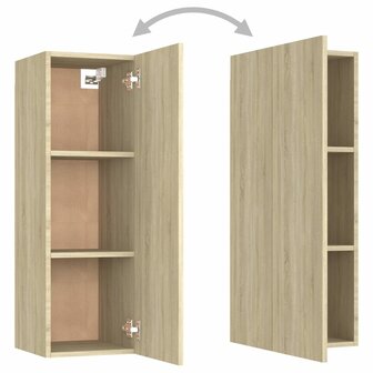 Tv-meubels 2 st 30,5x30x90 cm bewerkt hout sonoma eikenkleurig 7