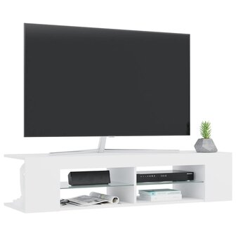 Tv-meubel met LED-verlichting 135x39x30 cm wit 6