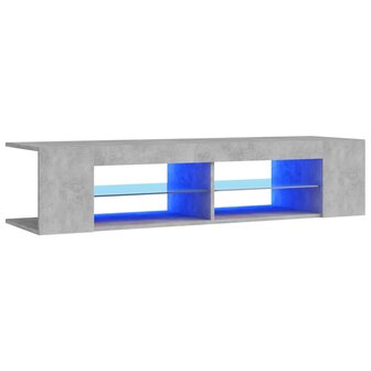 Tv-meubel met LED-verlichting 135x39x30 cm betongrijs 2