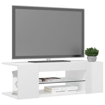 Tv-meubel met LED-verlichting 90x39x30 cm hoogglans wit 7