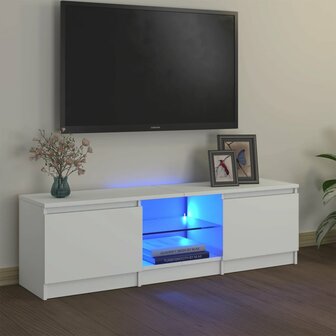 Tv-meubel met LED-verlichting 120x30x35,5 cm wit 1