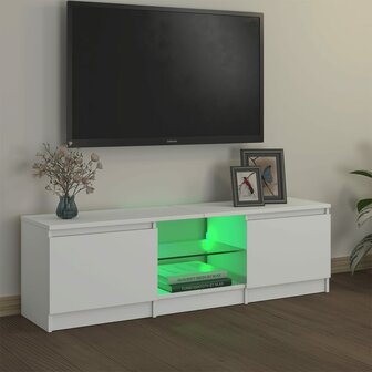 Tv-meubel met LED-verlichting 120x30x35,5 cm wit 4