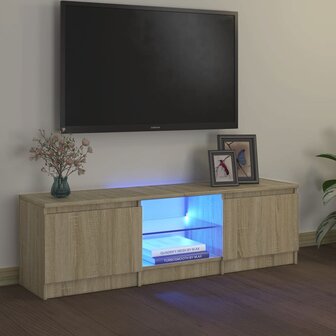 Tv-meubel met LED-verlichting 120x30x35,5 cm sonoma eikenkleur 1