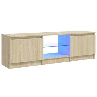 Tv-meubel met LED-verlichting 120x30x35,5 cm sonoma eikenkleur 2