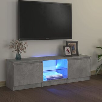 Tv-meubel met LED-verlichting 120x30x35,5 cm betongrijs 1