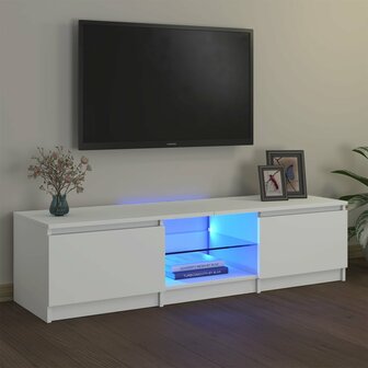 Tv-meubel met LED-verlichting 140x40x35,5 cm wit 1